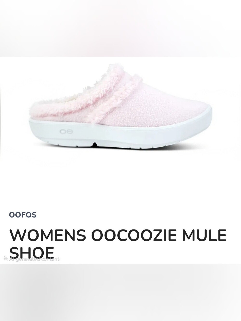 OOFOS OOcoozie MULE SHOE. SIZE 7. LIGHT PINK
